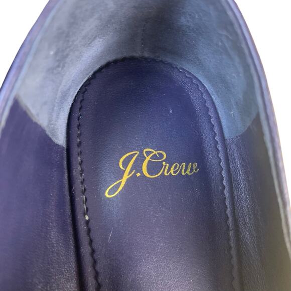 J.Crew Bennett Navy Blue Leather Pointed Toe Loafers Size 7 - Picture 7 of 10